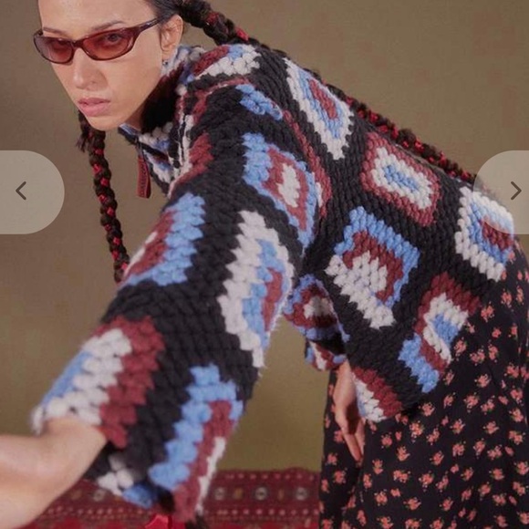 Damson Madder Agnes Crochet Half Zip Pullover Size 4 - Picture 5 of 13